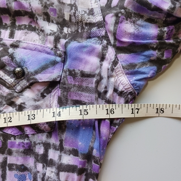 Rock 47 by wrangler purple plaid shirt - Picture 7 of 8